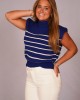 Striped Mock neck Sweater Top