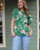 Green Floral Top