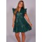 Faux Leather Green Tired Dress