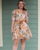 Multicolored Belted Dress