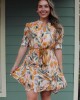 Multicolored Belted Dress